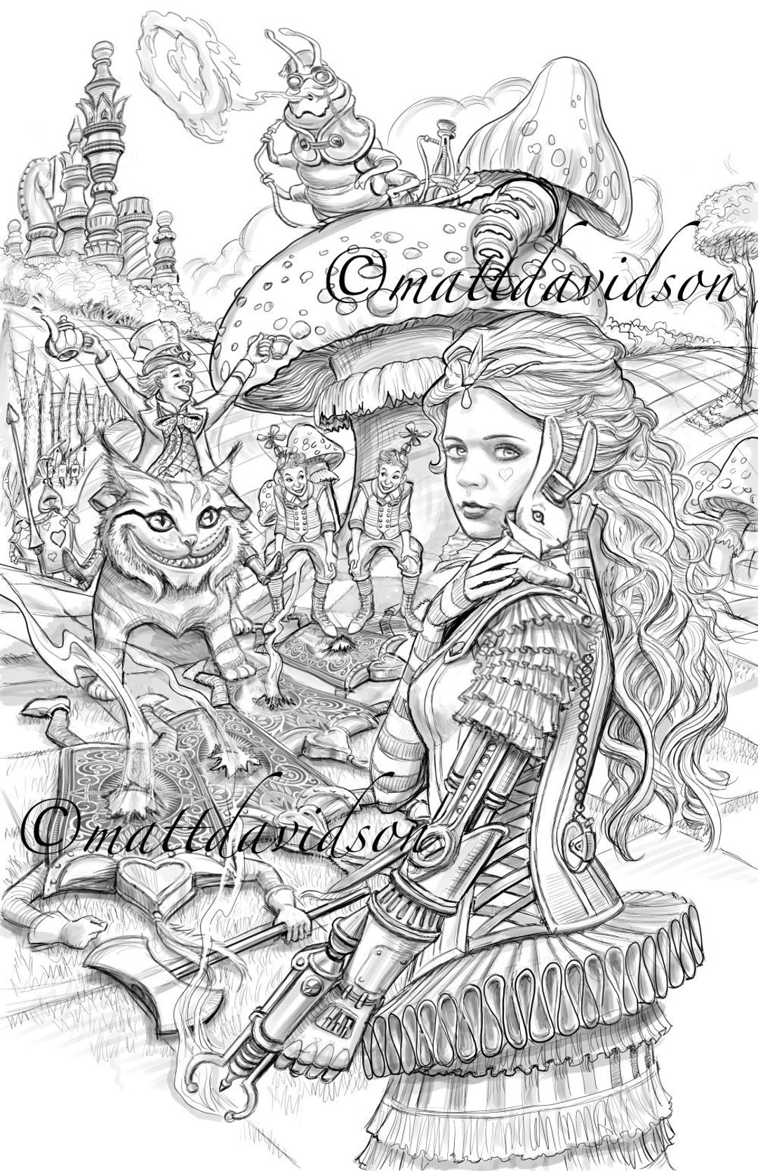 Free Alice In Wonderland Coloring Pages