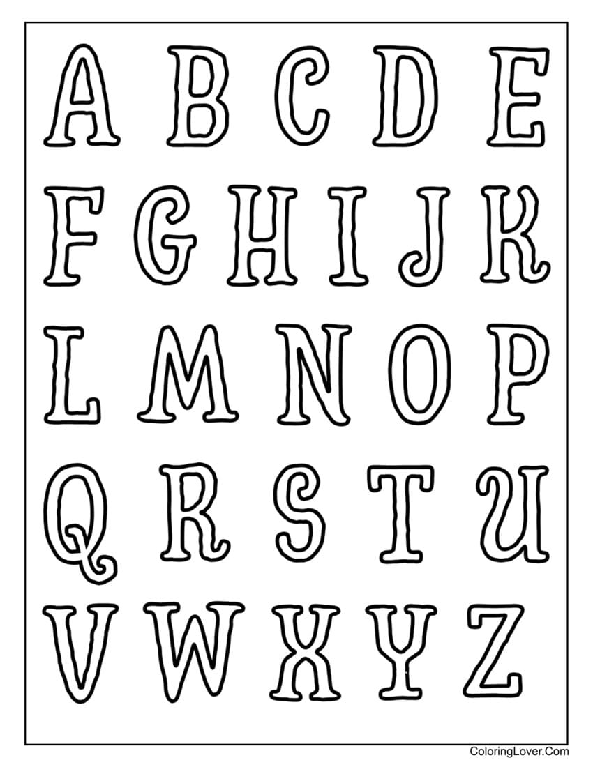 Free Abc Coloring Pages Printable