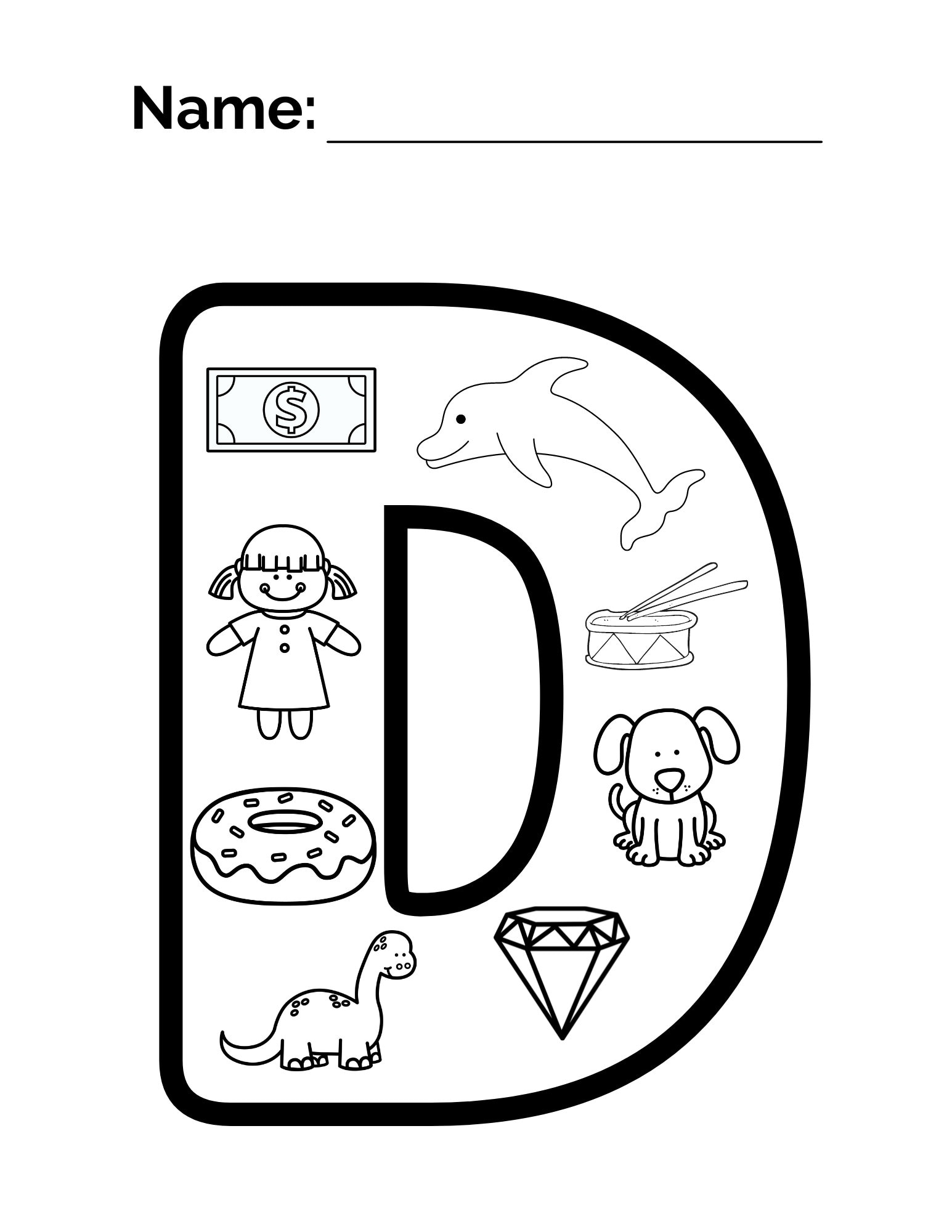 Alphabet Picture Letters Coloring Pages Printable Coloring Pages 