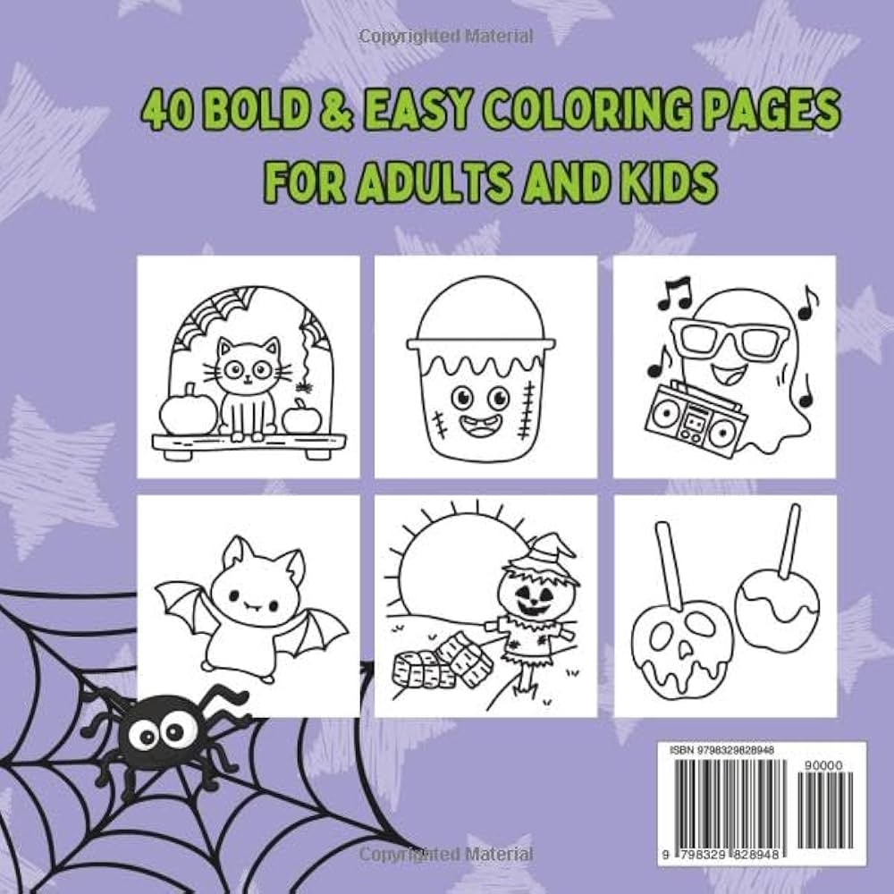 Amazon Bold And Easy Spooky Cute Halloween Coloring Book Big And Simple Designs For Relaxing And Stress Free Coloring Hand Drawn Illustrations For Adults Designs Bold U0026 Easy Coloring Books 9798329828948 