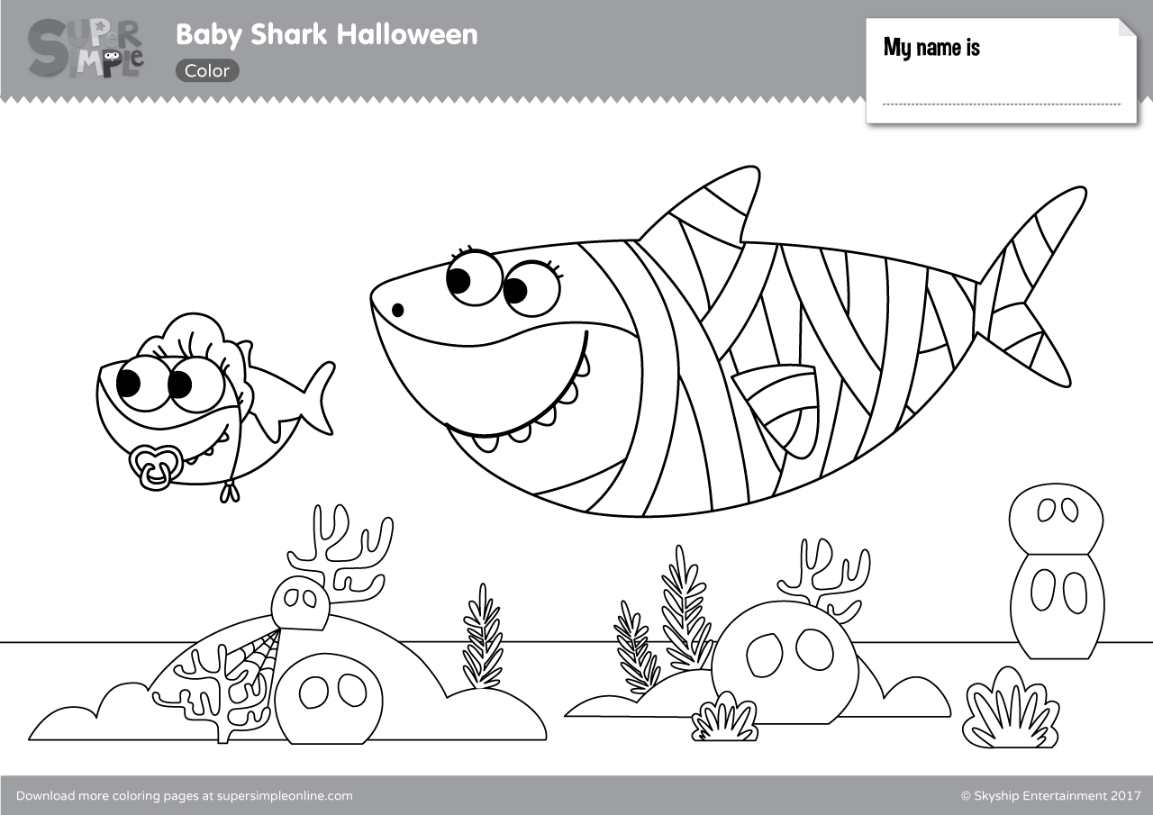 Baby Shark Free Coloring Pages