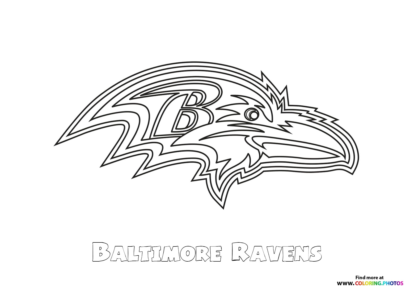 Baltimore Ravens NFL Logo Coloring Pages For Kids