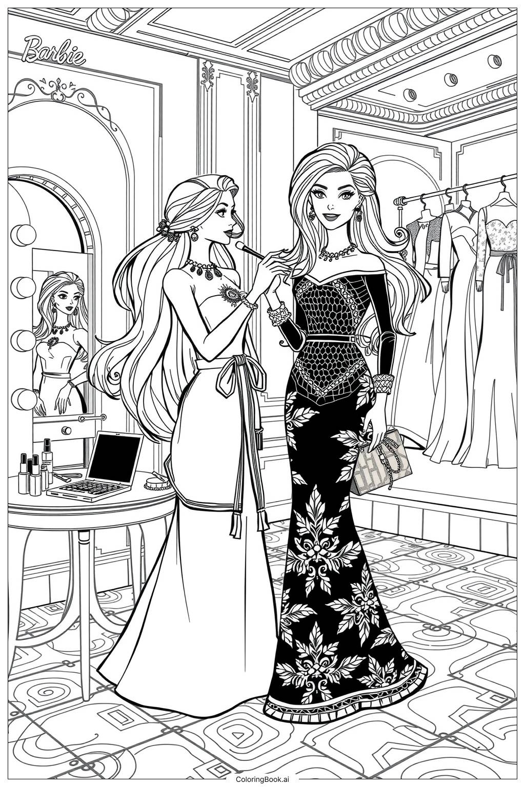Makeup Coloring Pages Printable