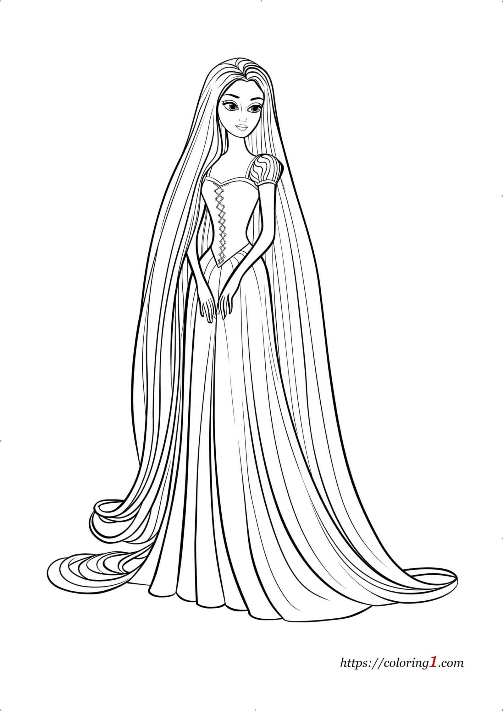 Barbie Rapunzel Coloring Page 2 Free Coloring Sheets 2024 