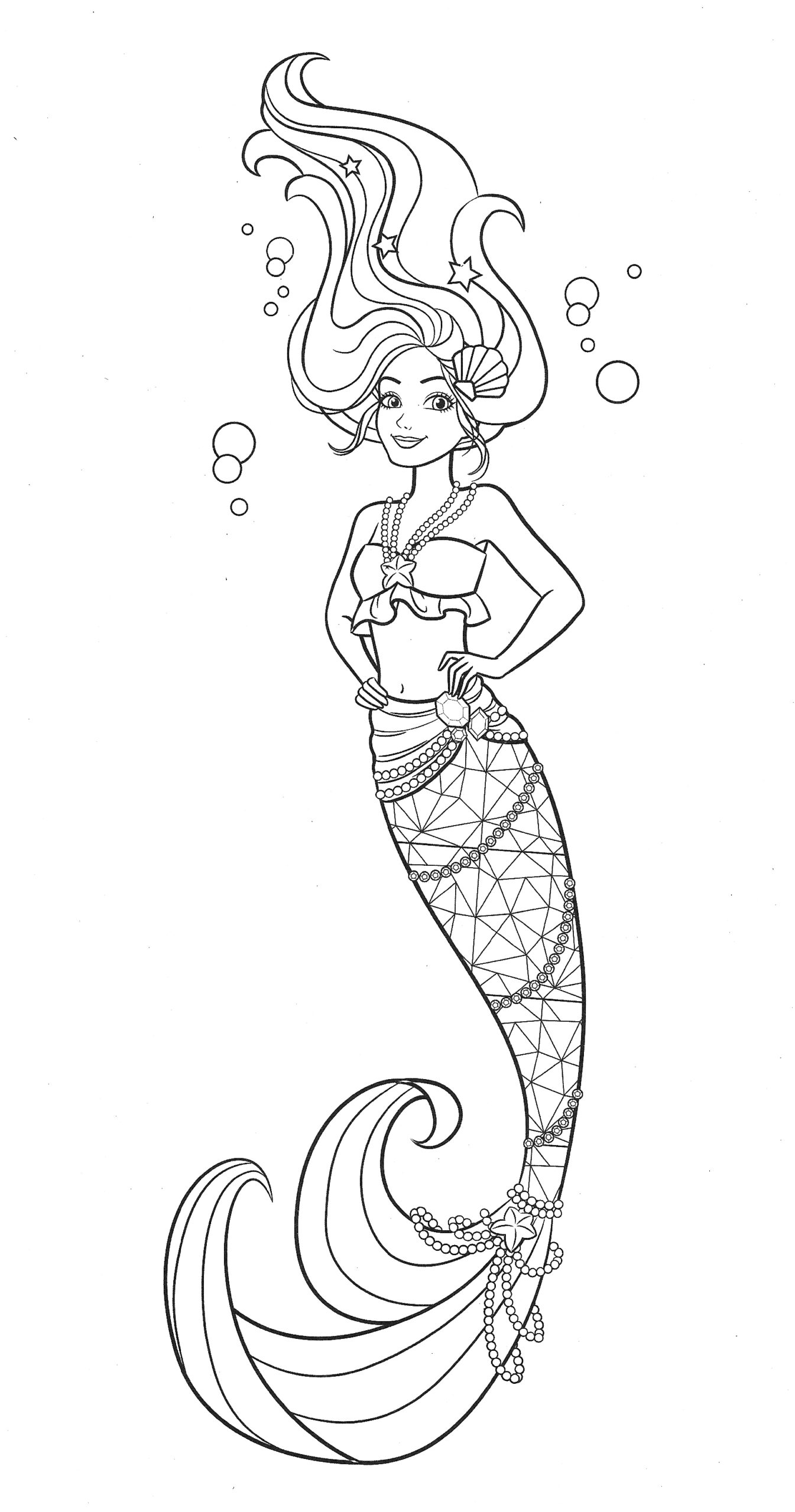 Beautiful Mermaid Barbie Coloring Pages YouLoveIt