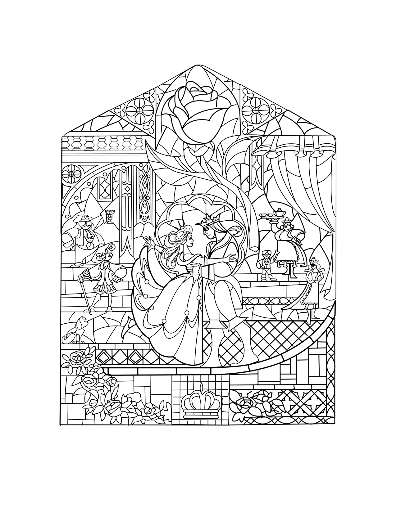 Printable Stained Glass Coloring Pages