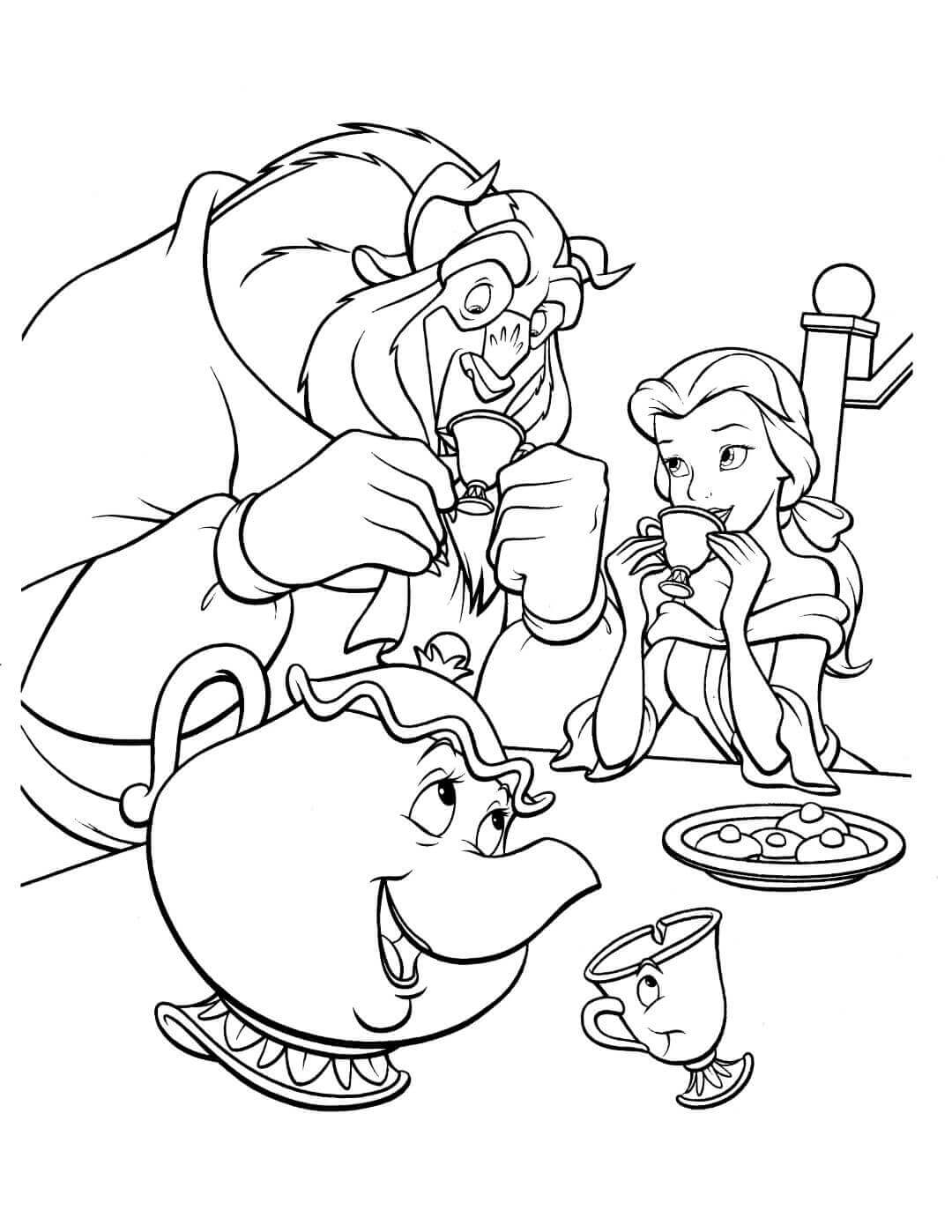 Free Belle Coloring Pages