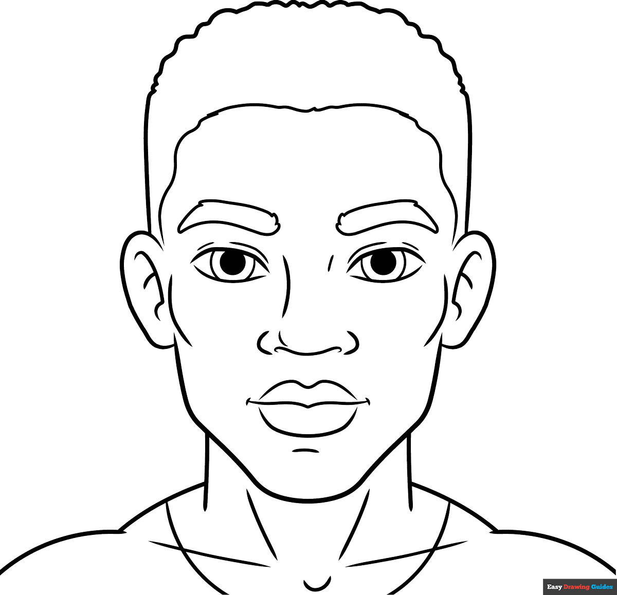 Black Man s Face Coloring Page Easy Drawing Guides