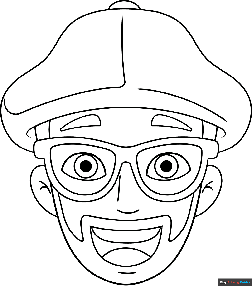 Blippi Coloring Page Easy Drawing Guides