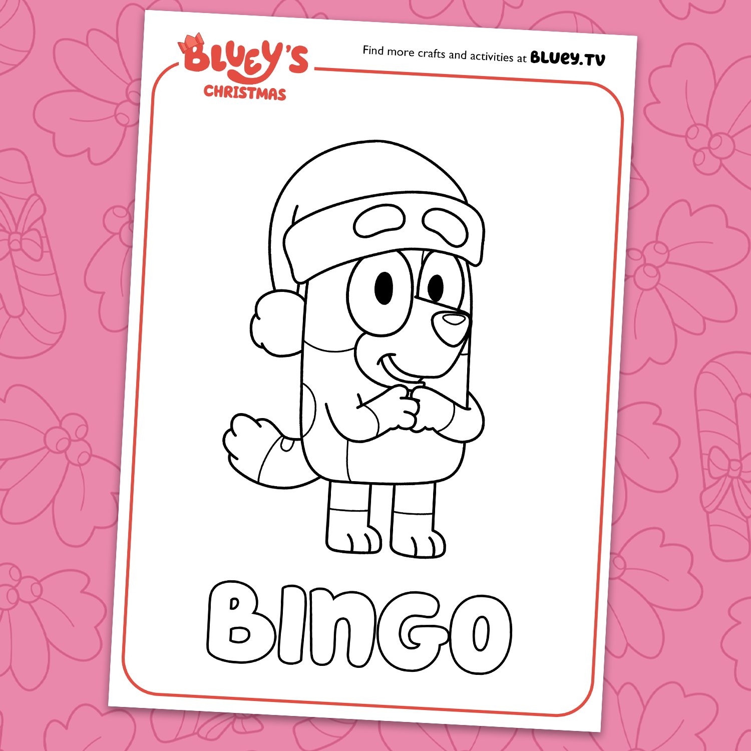 Bluey Christmas Colouring Sheets Bluey Official Website