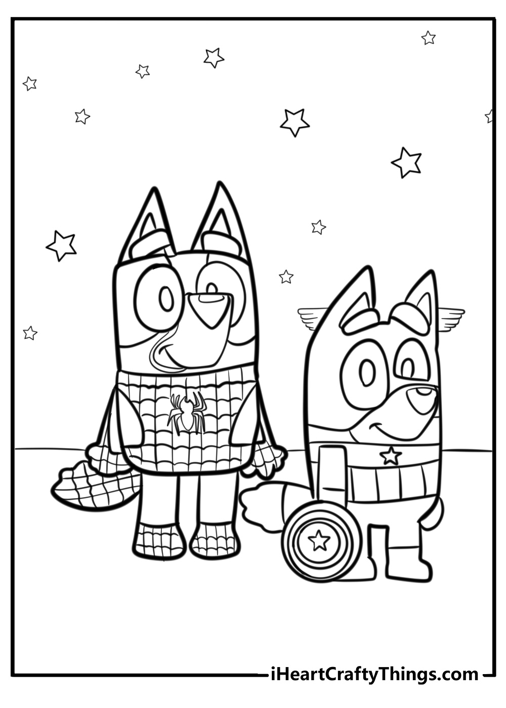 Bluey Halloween Coloring Pages Free