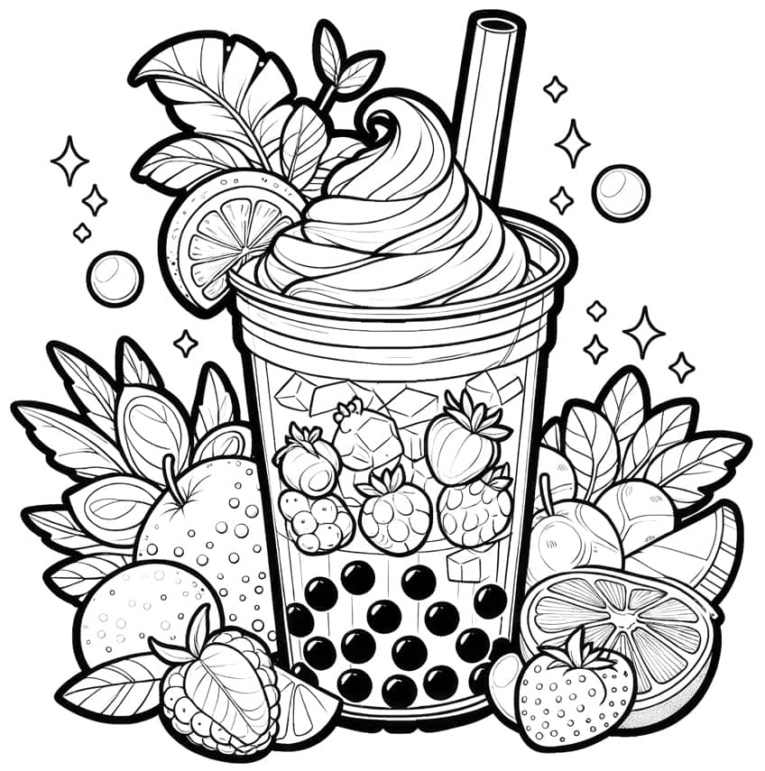 Boba Tea Coloring Pages 40 Delightful Coloring Sheets
