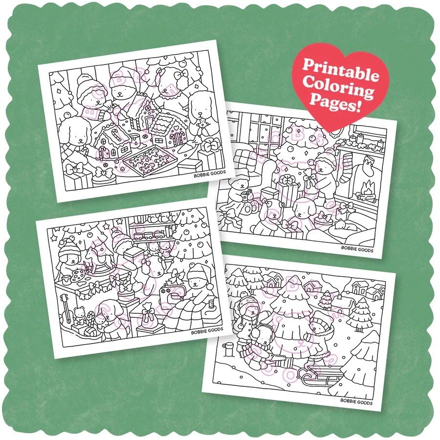 Bobbiegoods December Christmas Coloring Pages Digital Downloads Bobbie Goods Colouring Pages Hobbies Toys Stationery Craft Art Prints On Carousell
