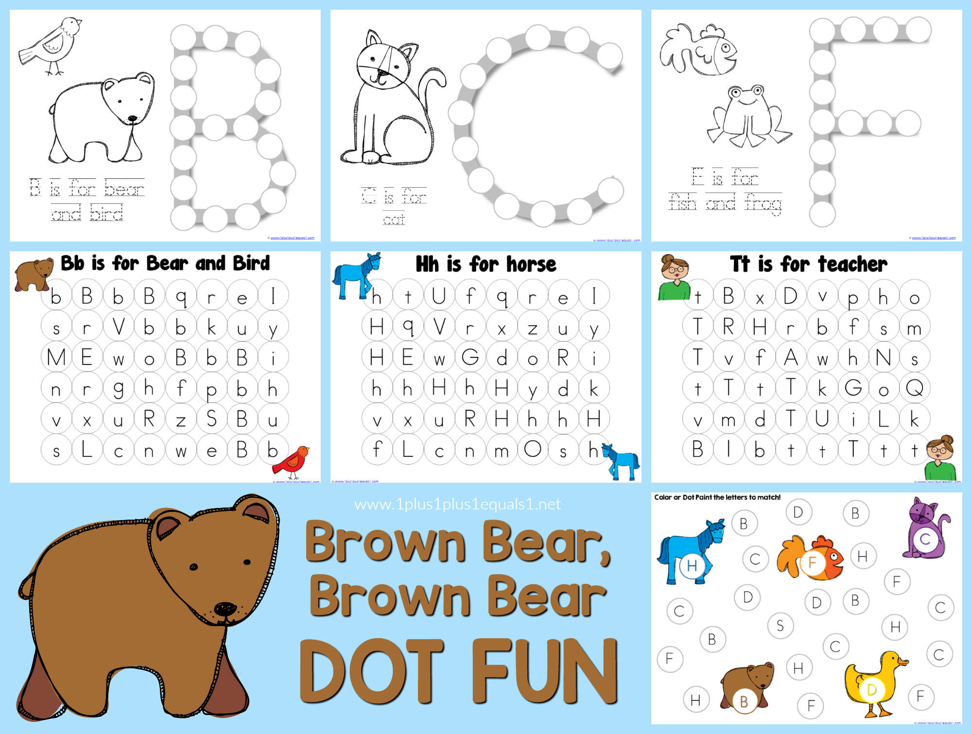 Brown Bear Dot Fun Printables 1 1 1 1