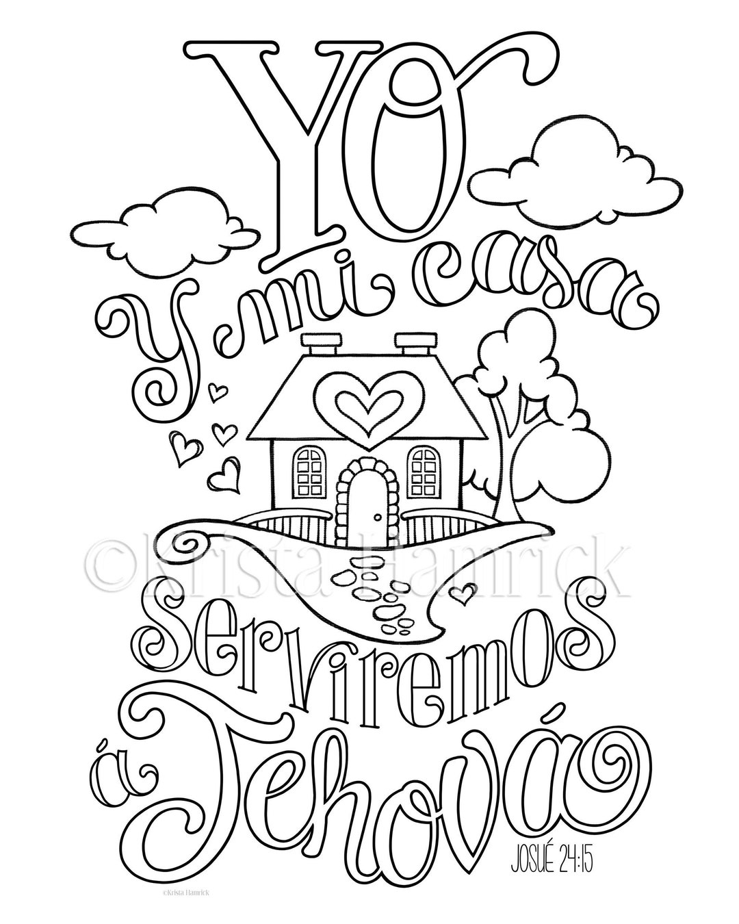 Buy SPANISH My House Coloring Page In Two Sizes 8 5X11 Bible Journaling Tip in 6X8 Online In India Etsy
