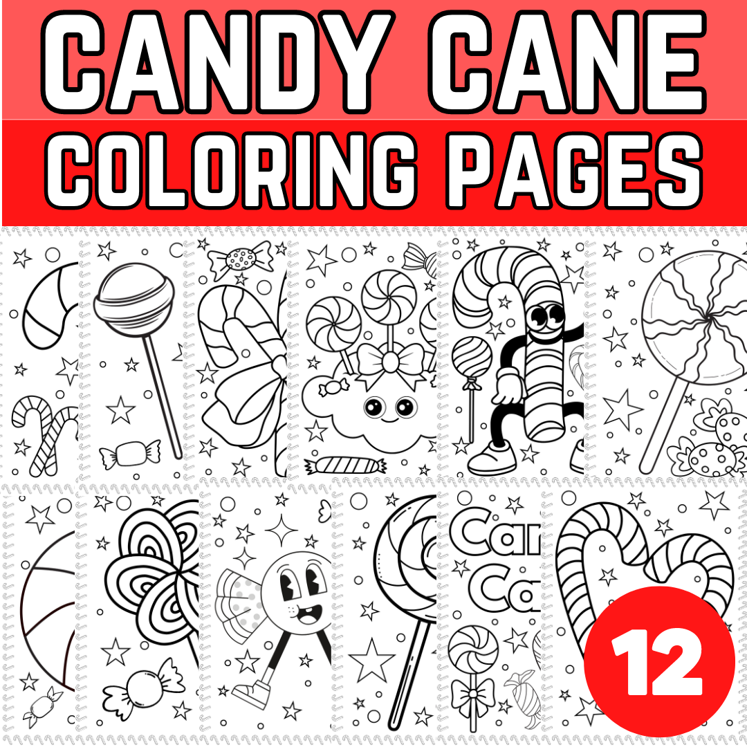 Candy Cane Template Sheets Candy Cane Coloring Pages Candy 
