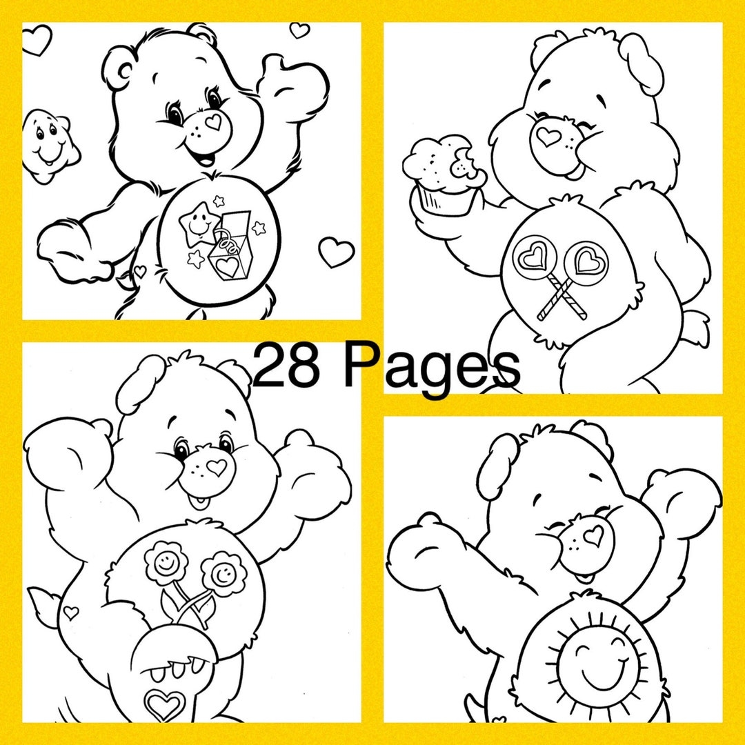 Care Bear Printable Coloring Pages Etsy Australia