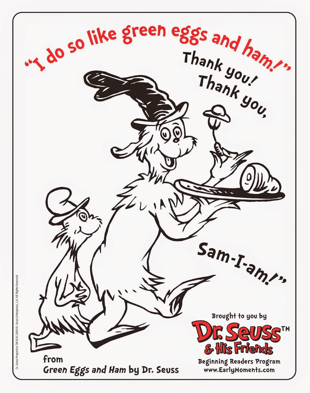 Cat In The Hat Coloring Pages Free Printable