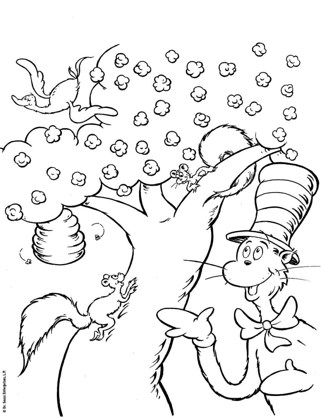 Cat In The Hat Coloring Pages Printable Coloring Pages FREE