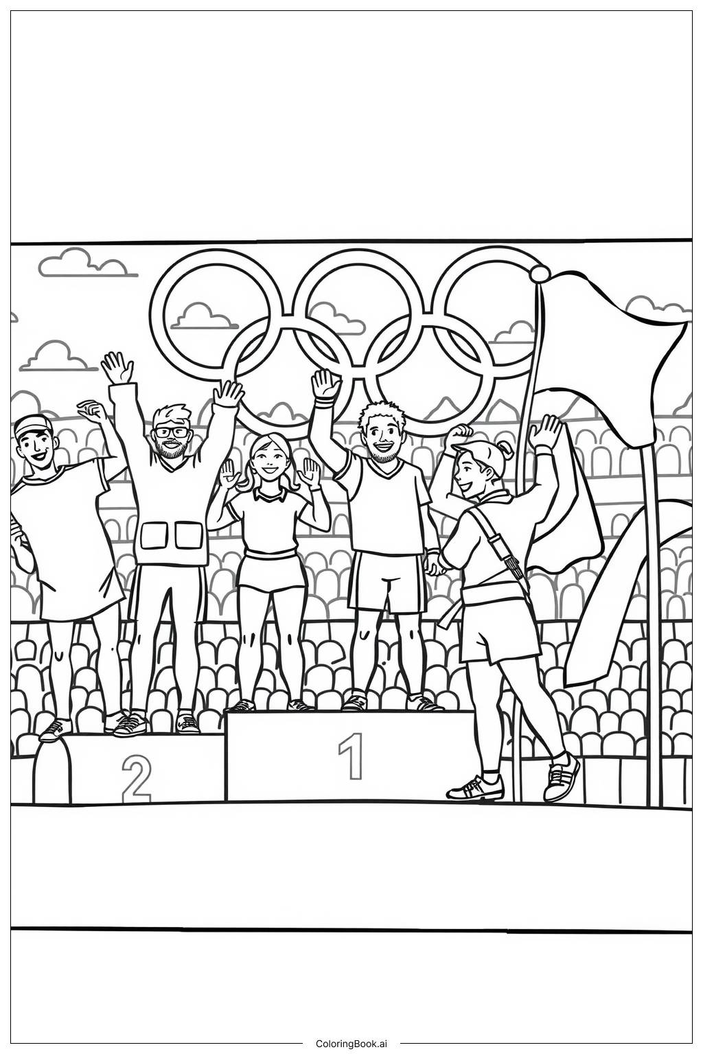 Celebrating Diversity At The Olympic Games Coloring Page Free PDF PNG Printable 