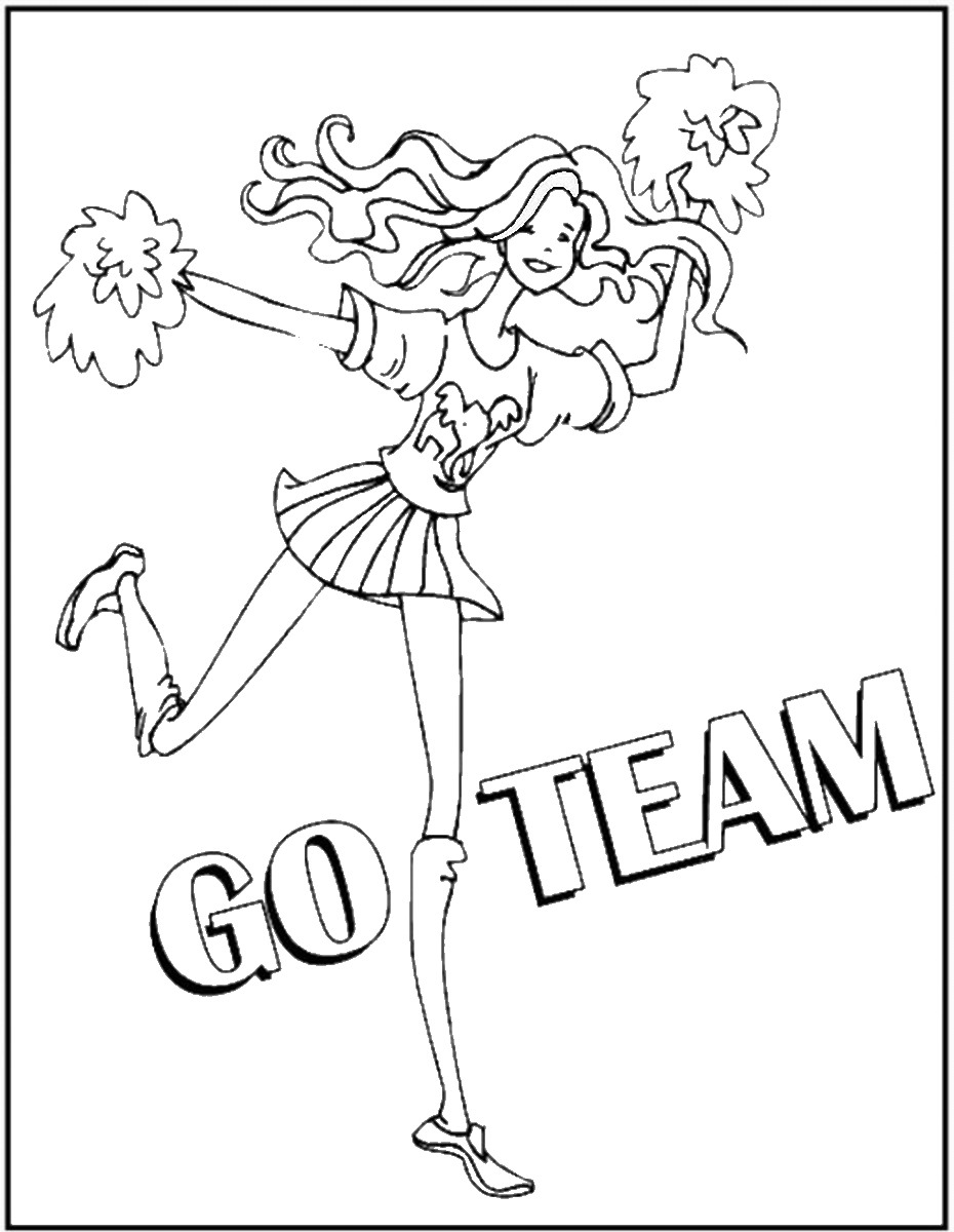 Cheerleading Coloring Pages Birthday Printable