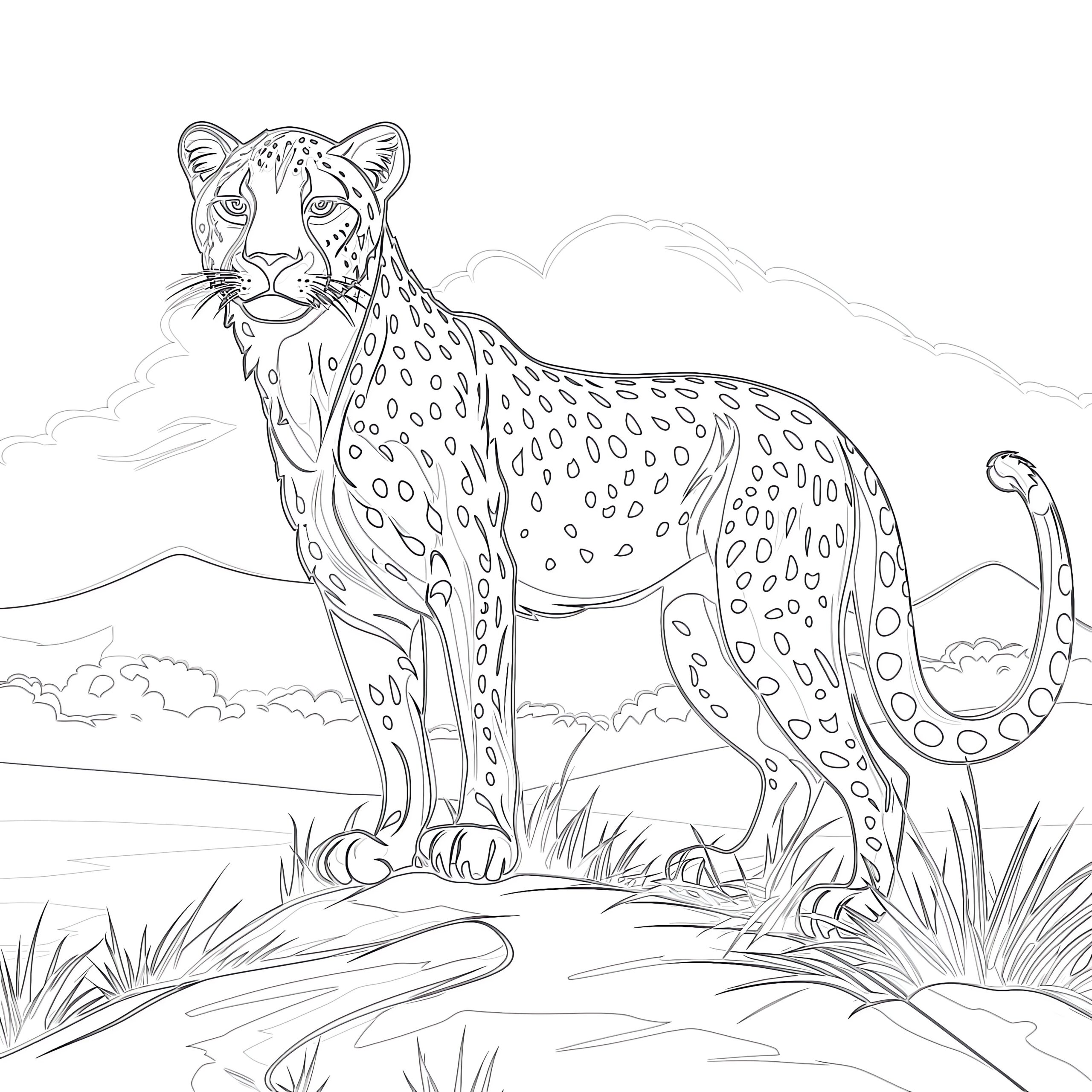 Free Coloring Pages Cheetah
