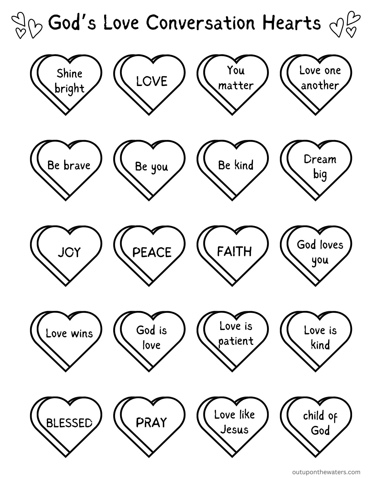 Christian Valentines Day Coloring Pages Out Upon The Waters