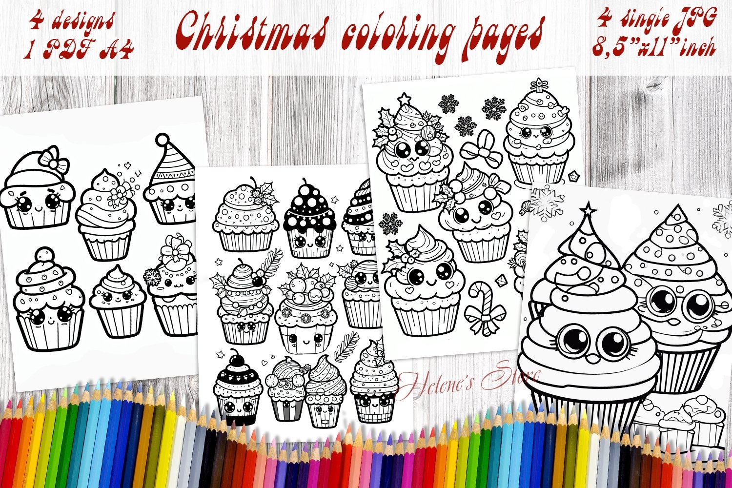 Printable Cute Cupcake Coloring Pages