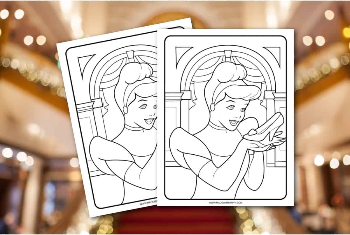 Cinderella Coloring Page FREE Printable Made With HAPPY