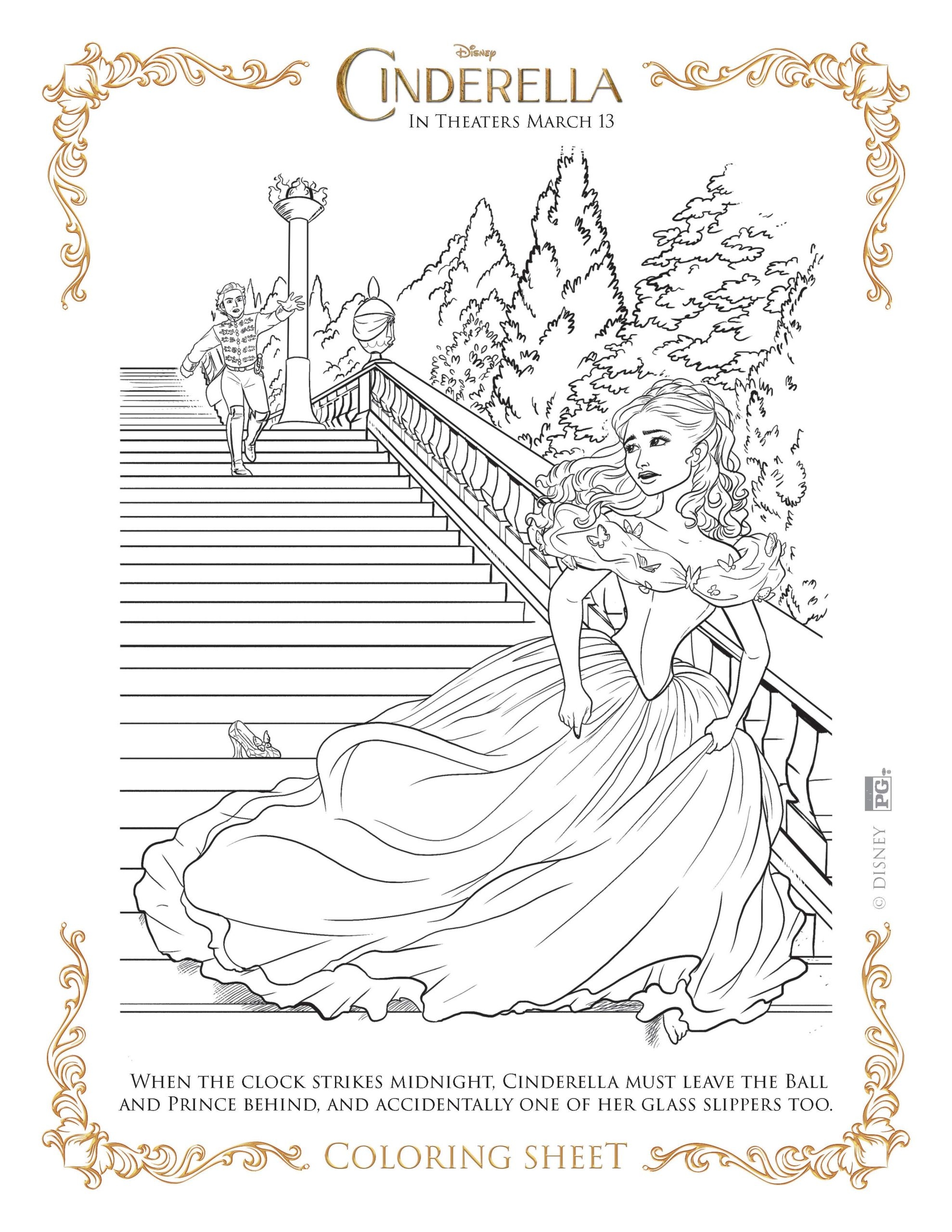 Cinderella Coloring Pages Highlights Along The Way