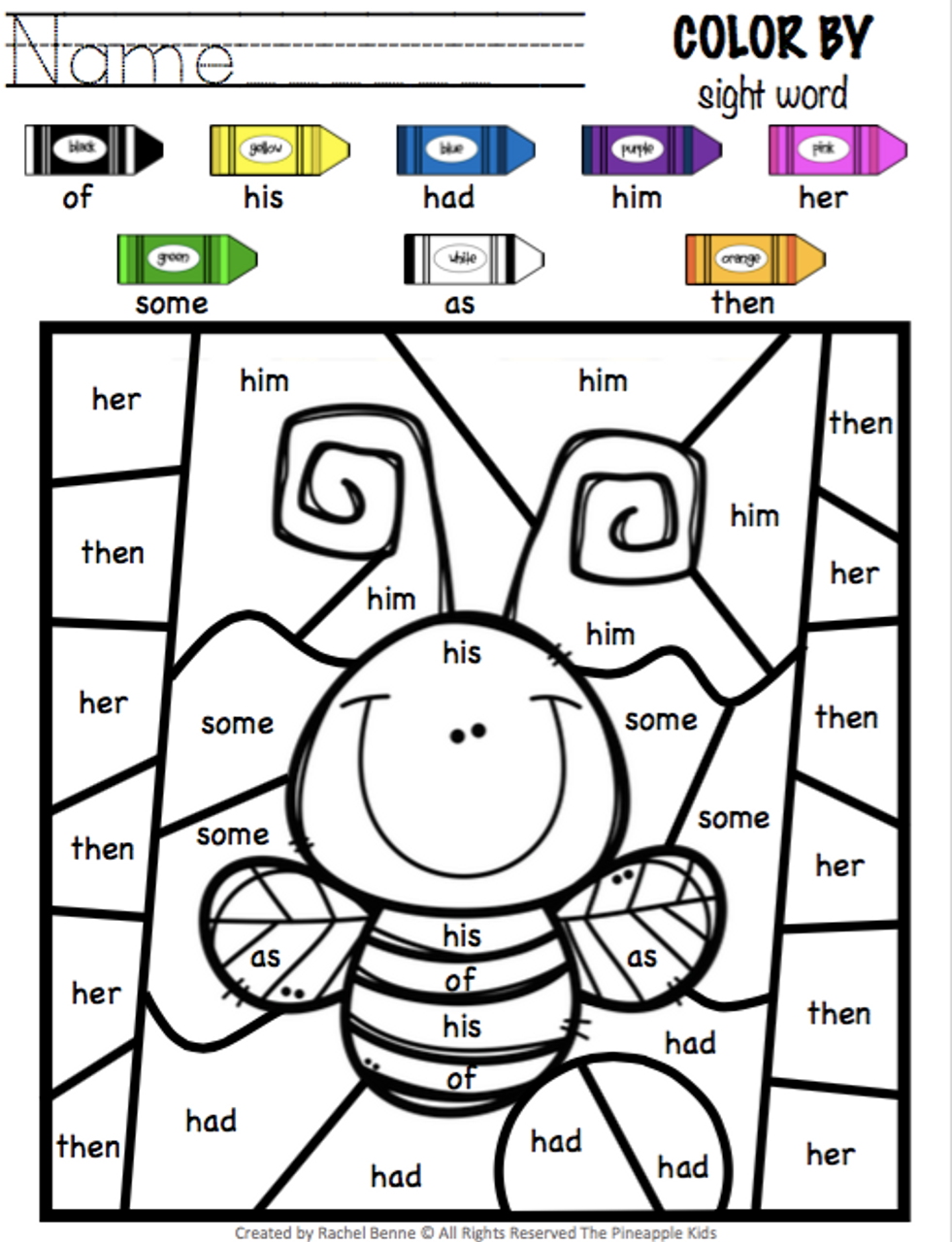 Color By Sight Word Dolch First Grade Sight Words Worksheets Library