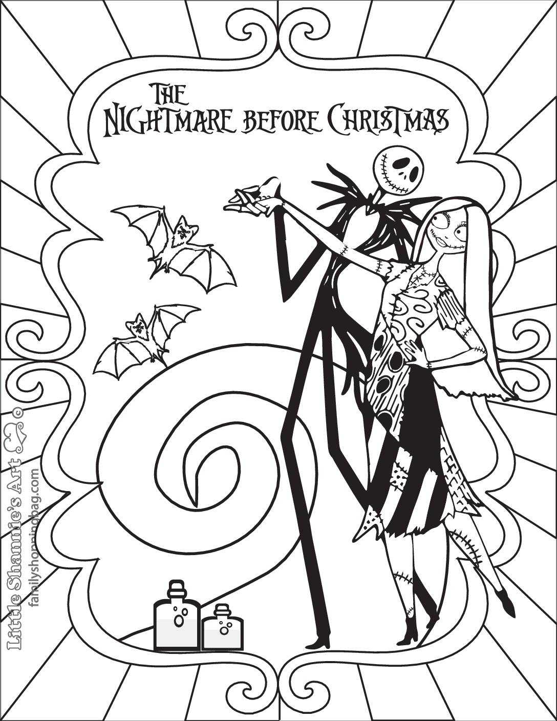 Nightmare Before Christmas Coloring Pages Printable Pdf
