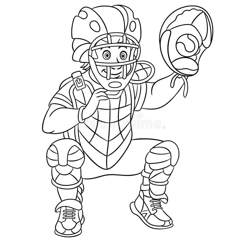 Coloring Page Baseball Player Stock Illustrations 240 Coloring 