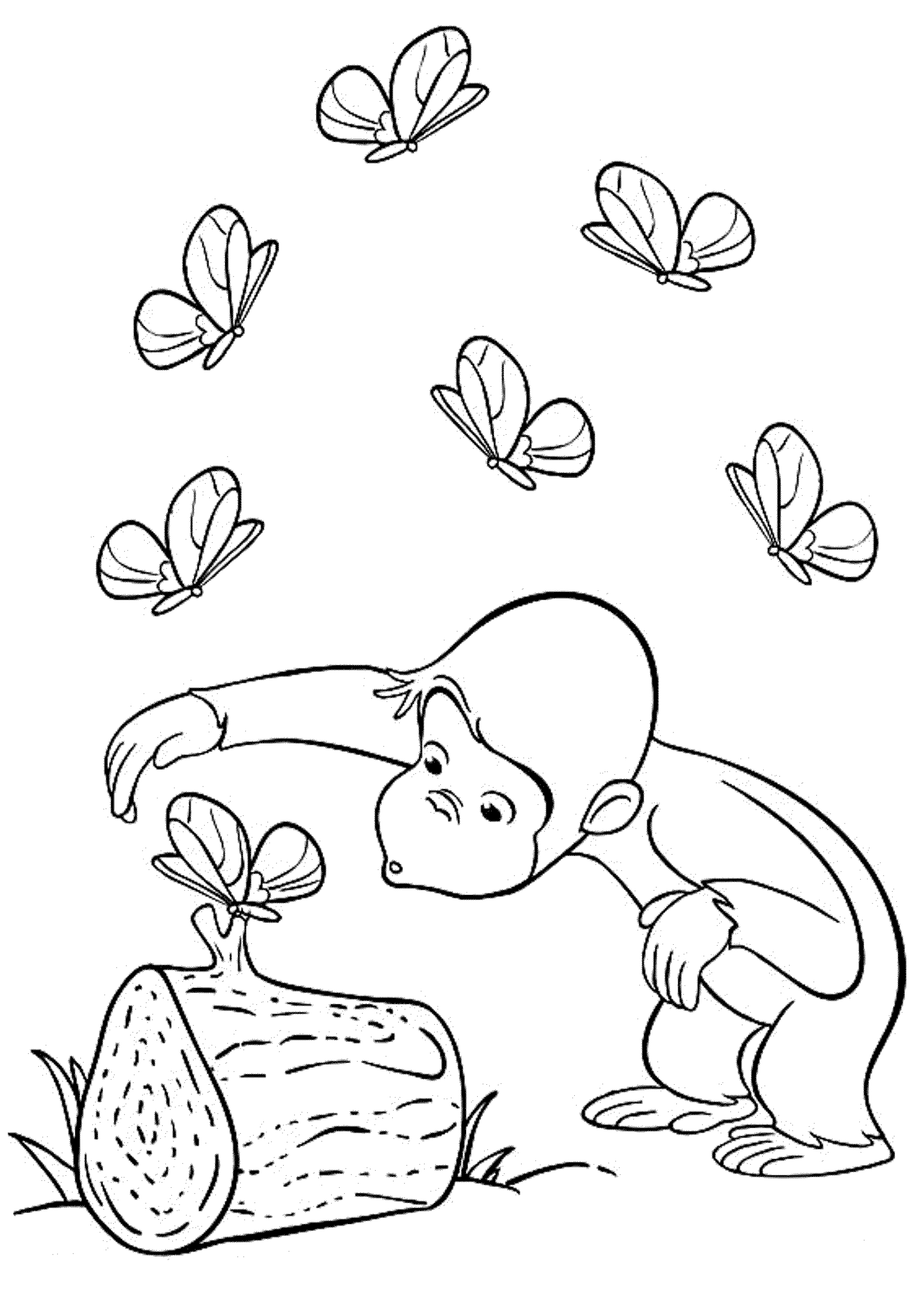 Coloring Pages Curious George Coloring Pages Butterflies