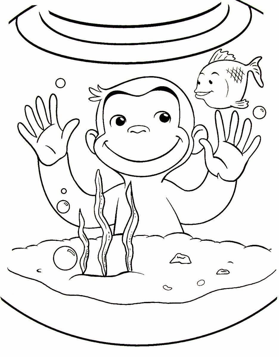 Coloring Pages Curious George Eating Banana Coloring Page