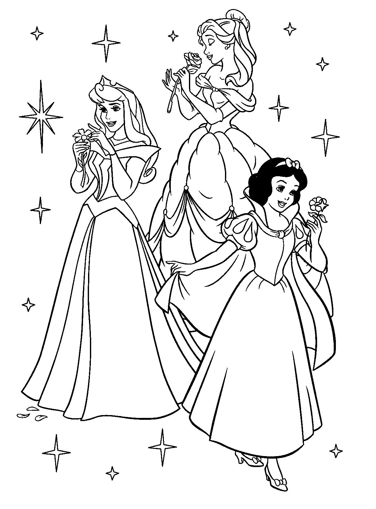 Coloring Pages Free Printable Disney Princess Coloring Pages For 