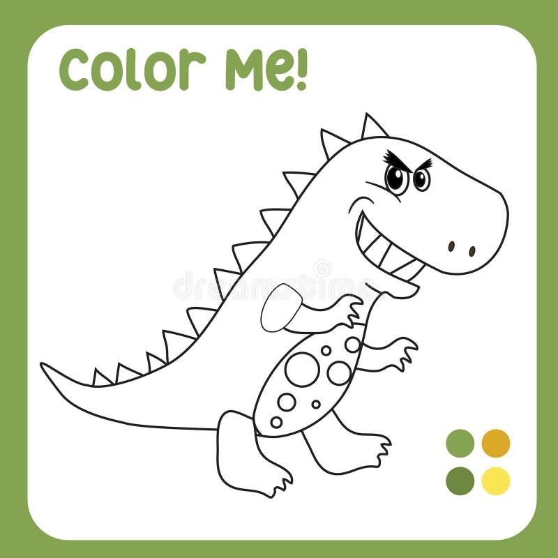 Colour Me Tyrannosaurs Rex T rex Dinosaur Coloring Page Colouring Page For Kids With Pre historic Animal Theme Stock Vector Illustration Of Children Page 270729974