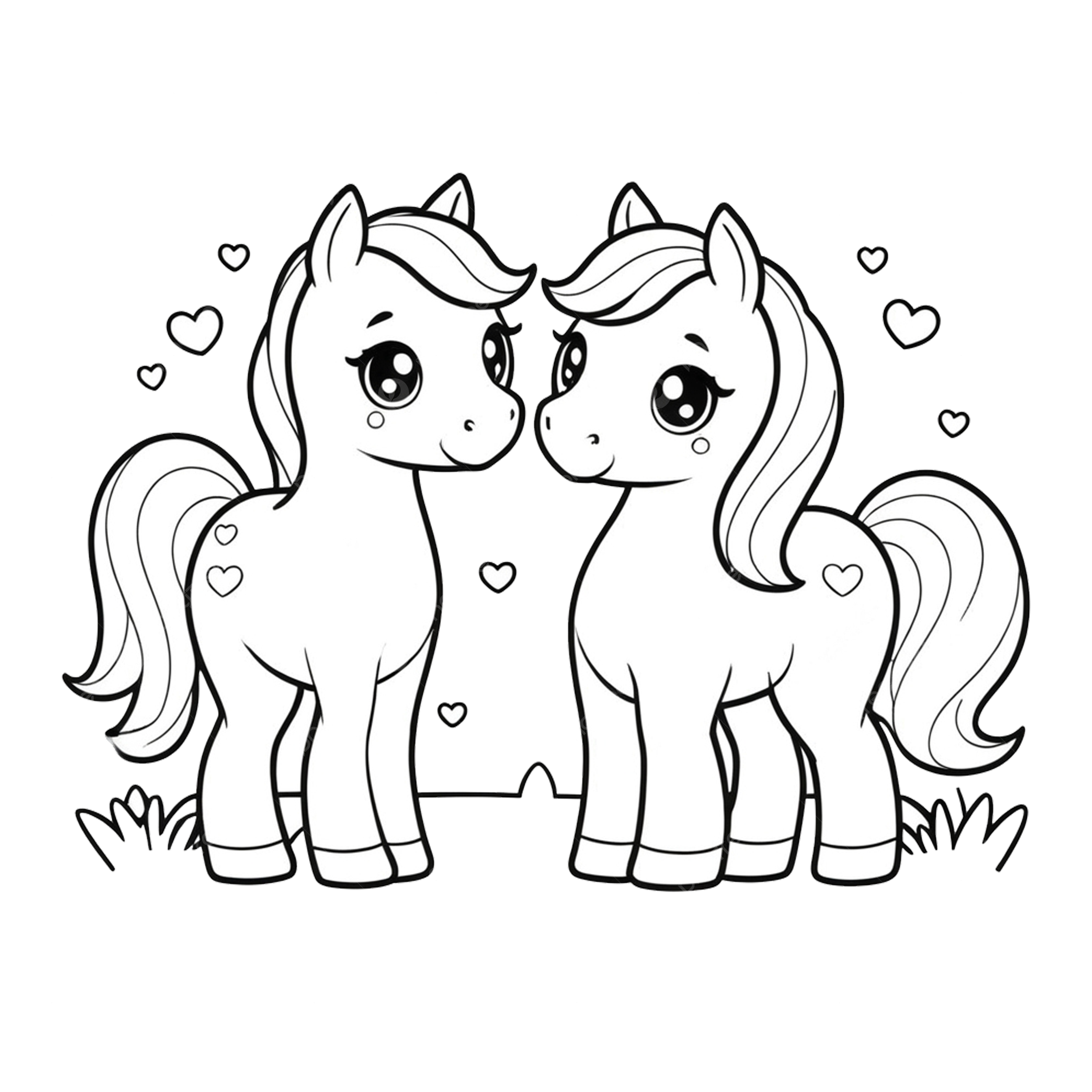 Couple Of Horses Coloring Page Horses Coloring Page Couple Of 