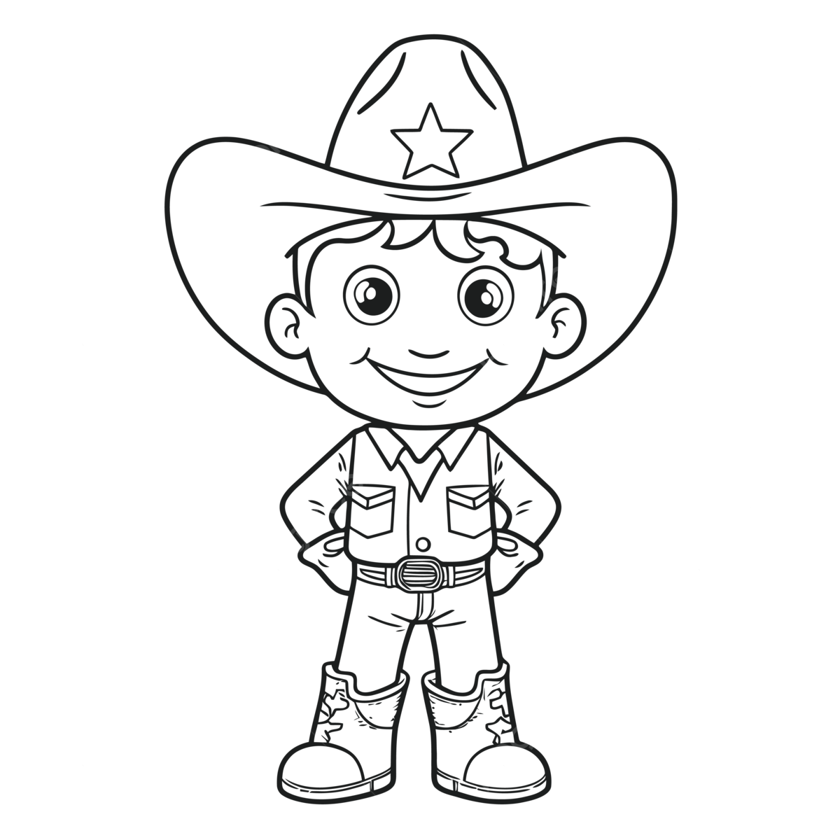 Cowboy Coloring Pages Printable Outline Sketch Drawing Vector Cow 