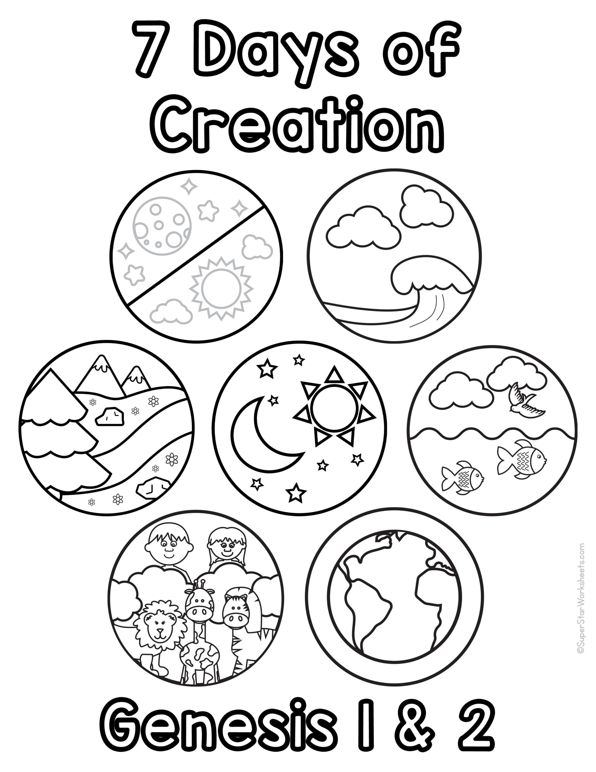 Creation Coloring Pages Superstar Worksheets