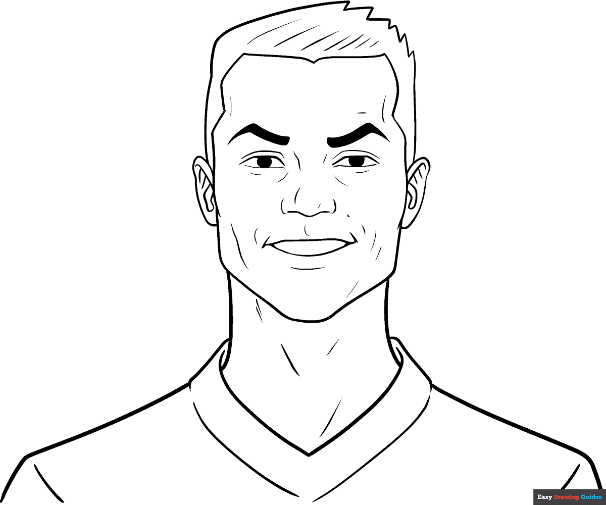 Cristiano Ronaldo Coloring Page Easy Drawing Guides