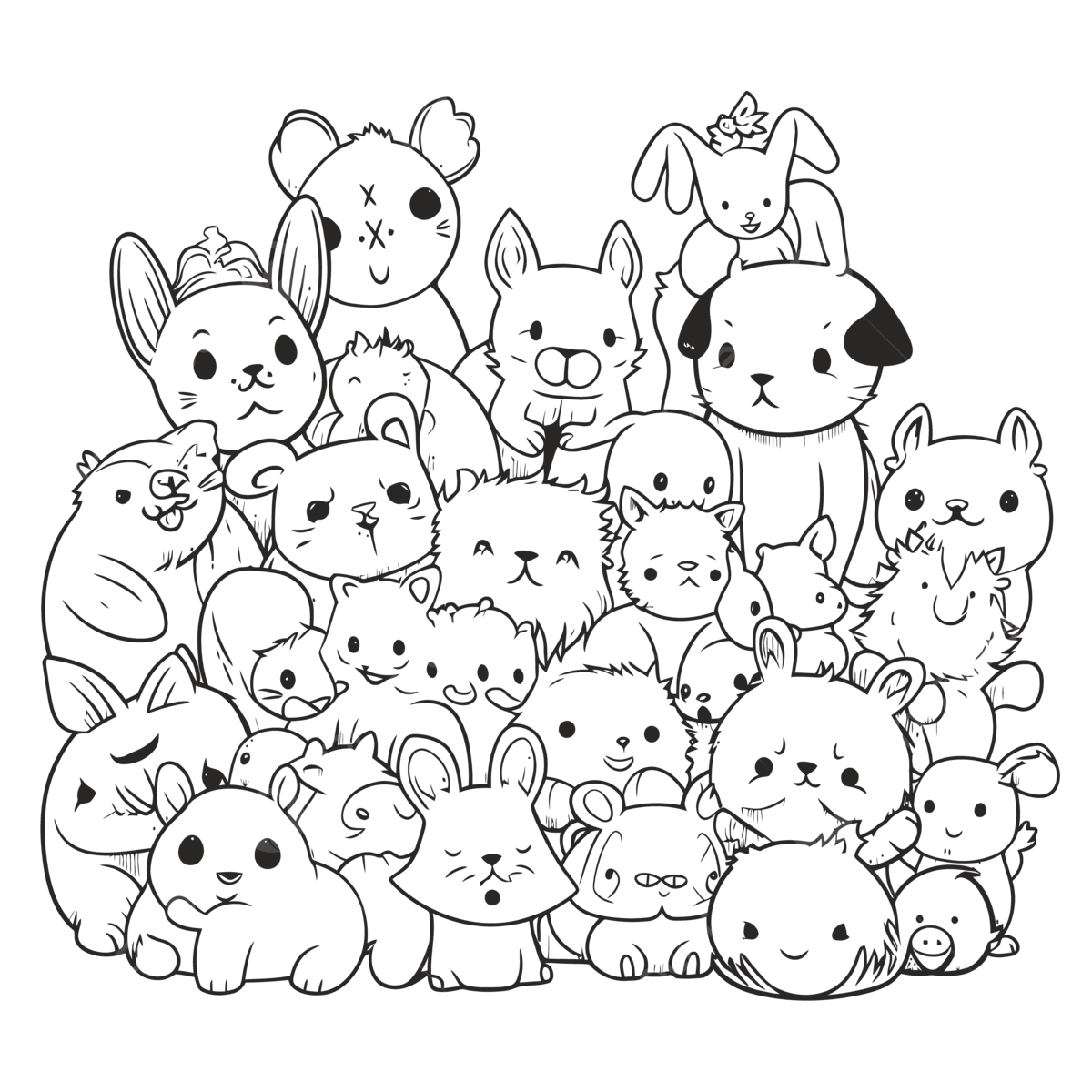 Cute Animals Coloring Pages New Free Printable Cute Animal Coloring Pages Free Outline Sketch Drawing Vector Animal Drawing Wing Drawing Ring Drawing PNG And Vector With Transparent Background For Free Download