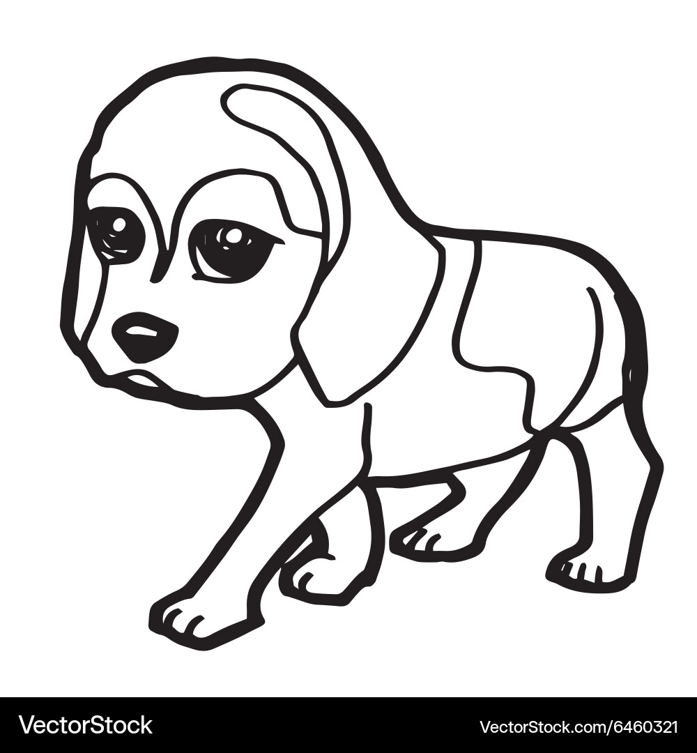 Cute Dog Coloring Page Royalty Free Vector Image