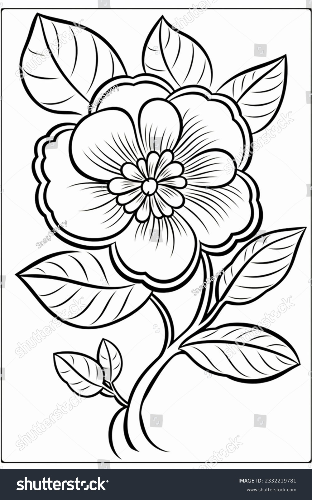 Cute Flower Coloring Book Page Kids Stock Illustration 2332219781 Shutterstock