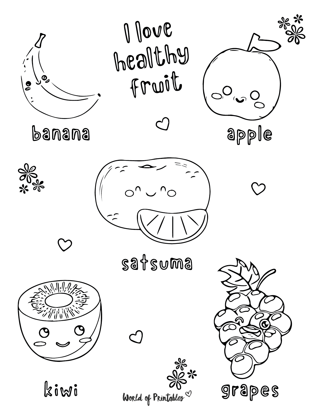 Cute Food Coloring Pages World Of Printables