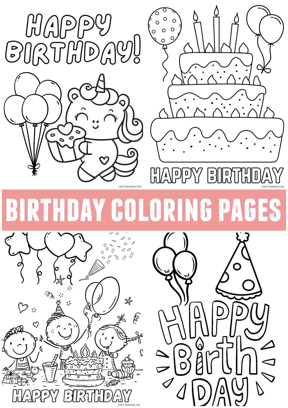 Happy Birthday Free Coloring Page