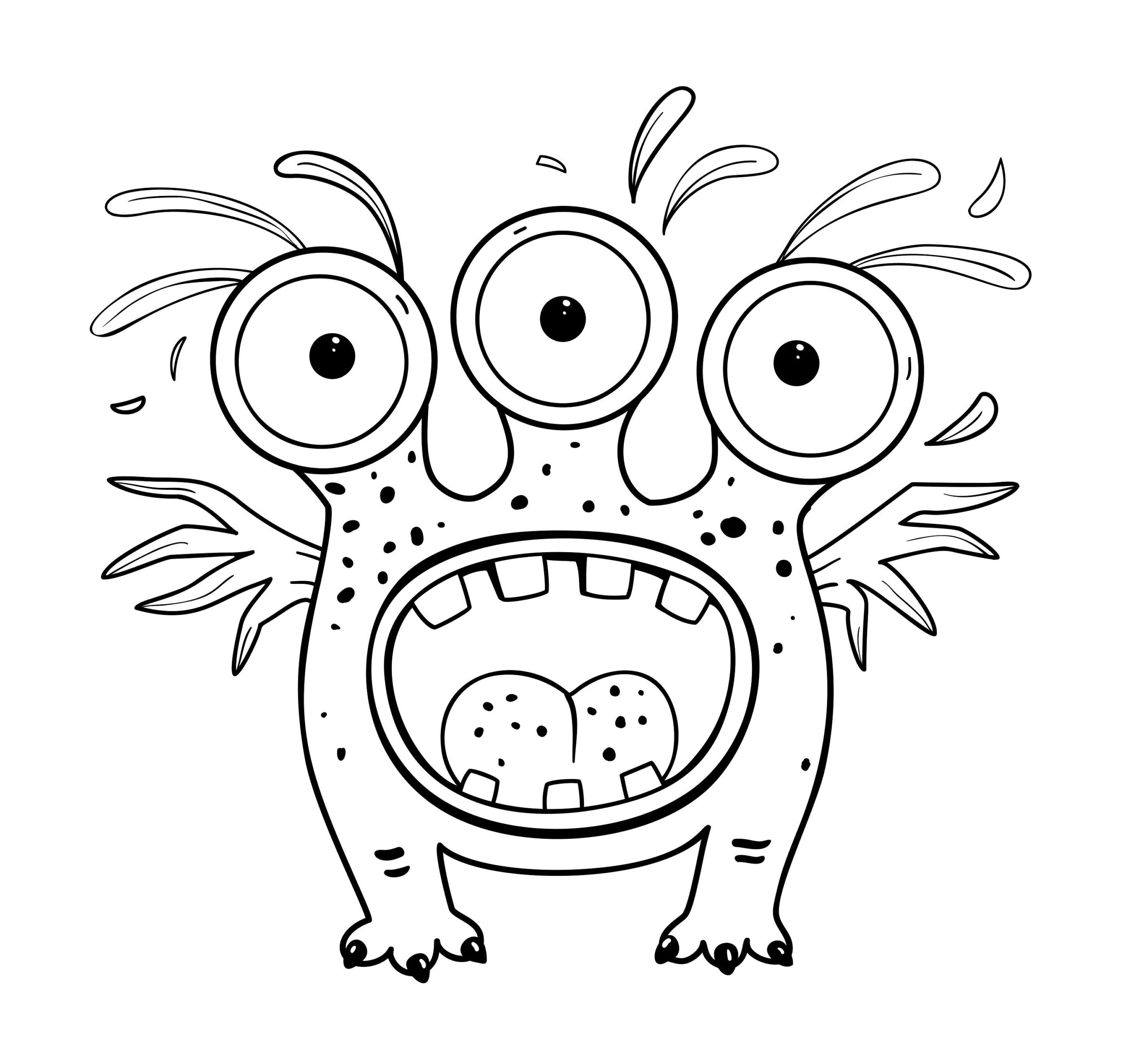 Cute Monsters Coloring Book For Kids 6 Fun Printable Pages Digital PDF Download Toddler Fun Activity Halloween Themed Printable