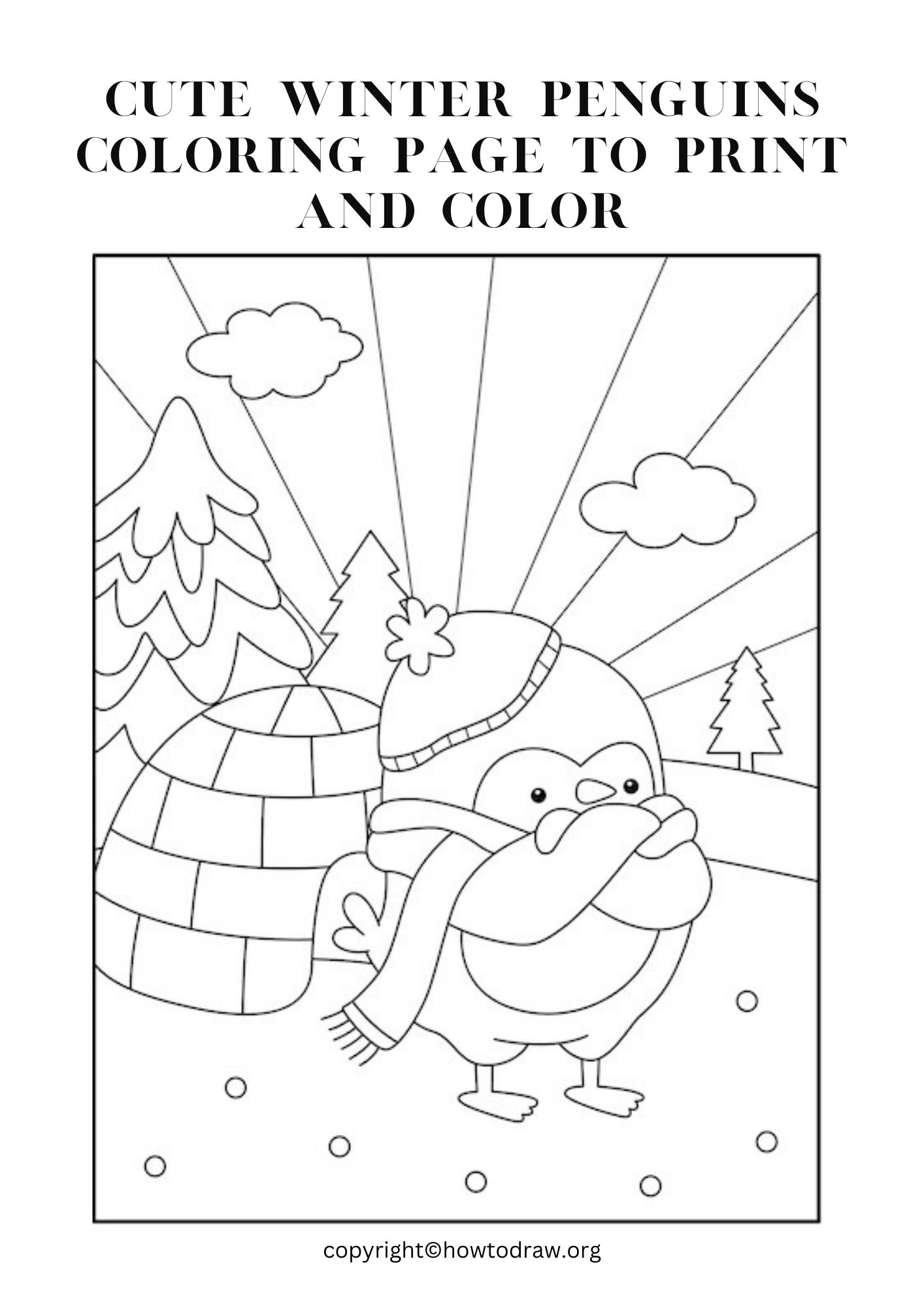 Penguin Coloring Pages Free