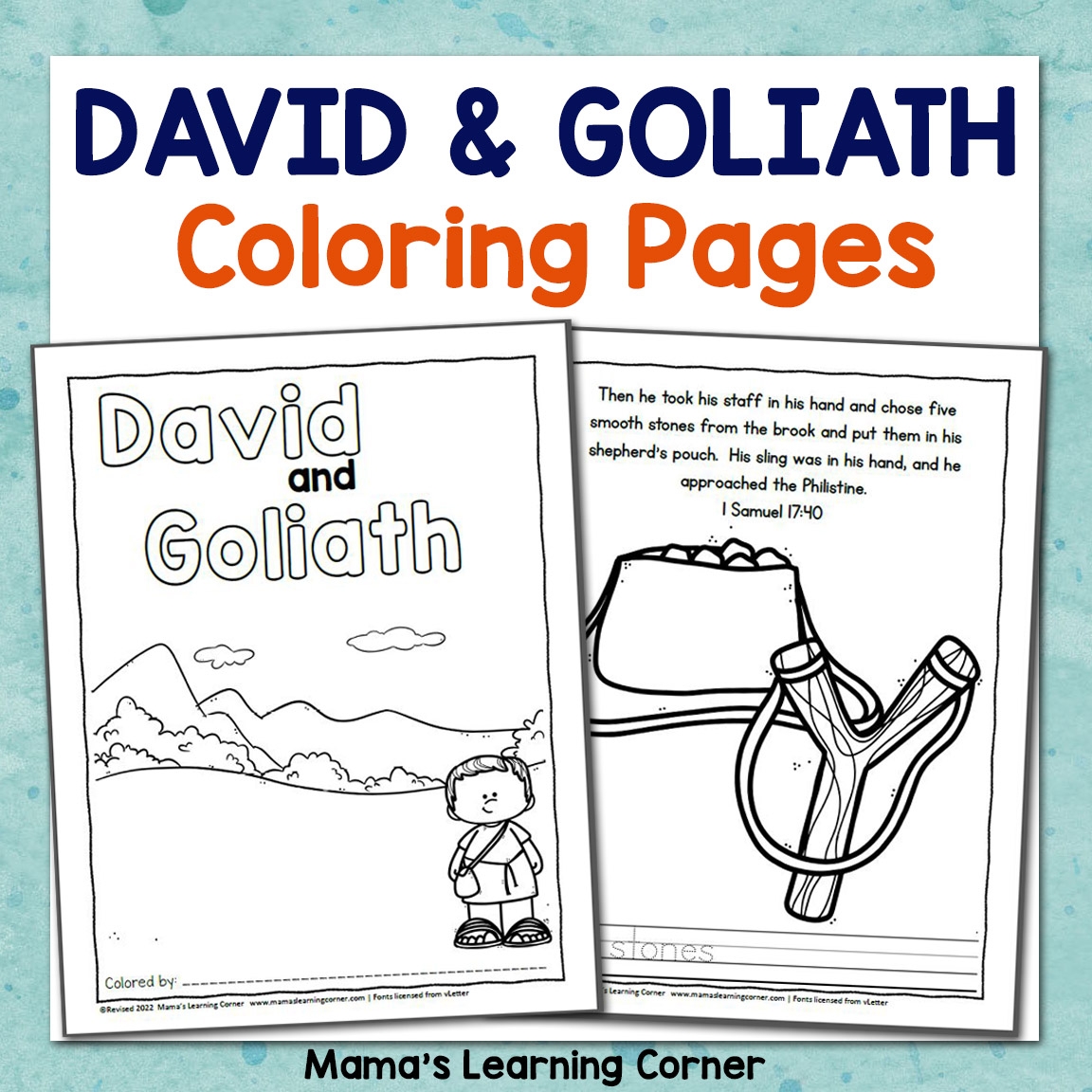 Free Coloring Pages David And Goliath