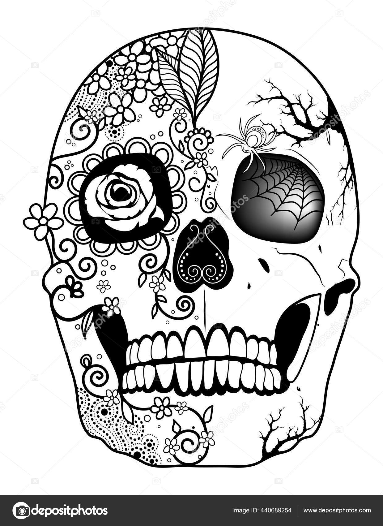 Day Dead Coloring Page Stock Illustration By smk0473 440689254